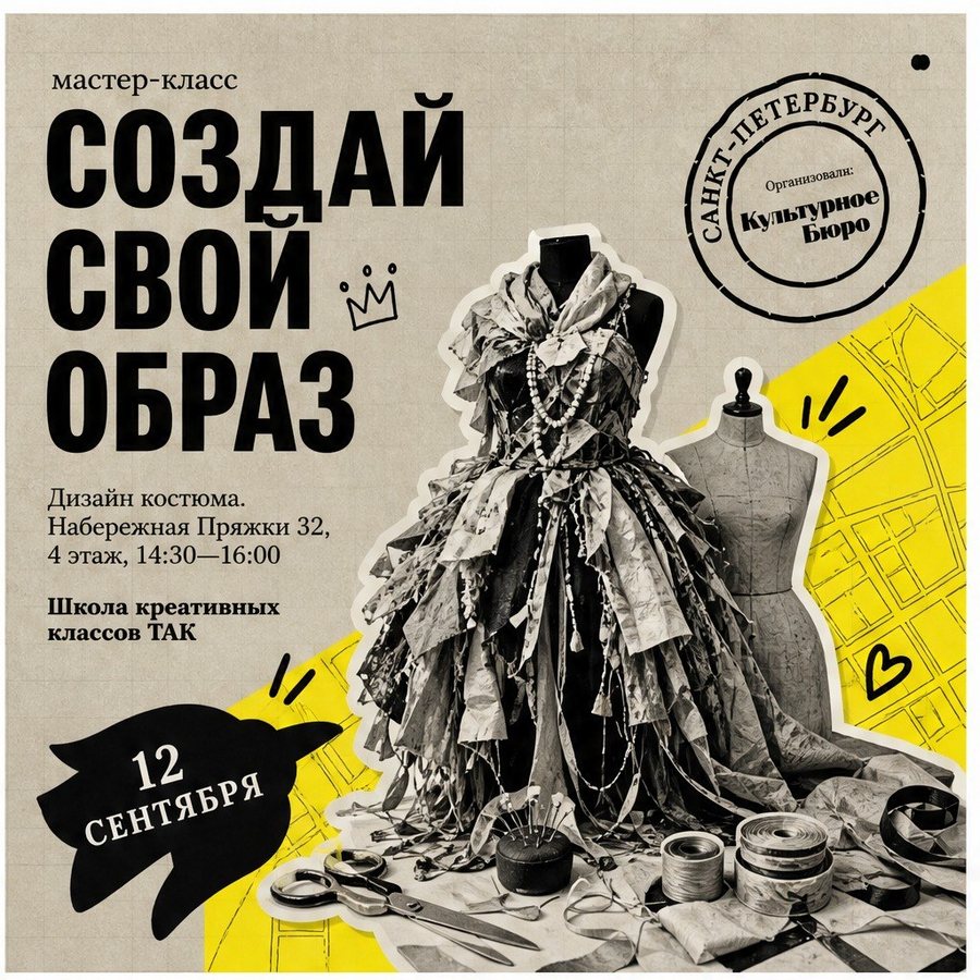 Афиша: Мастер-класс по дизайну костюма «Создай свой коломенский образ»