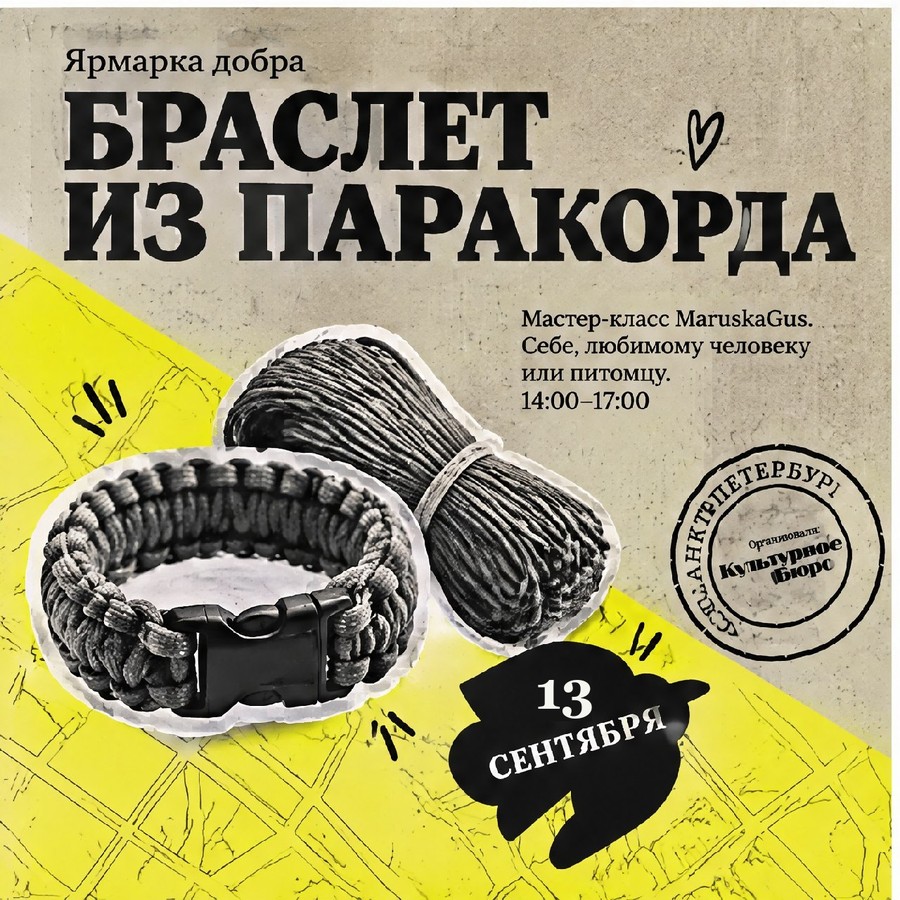 Афиша: Мастер-класс по браслетам из паракорда с MaruskaGus